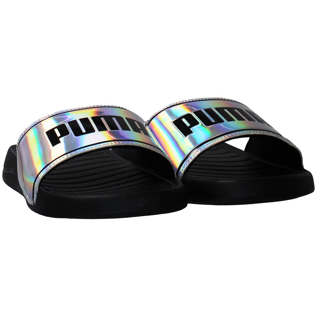 Puma Popcat 20 Iridescent Womens Black Silver Sliders