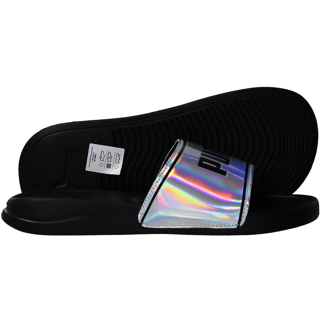 Puma Popcat 20 Iridescent Womens Black/Silver Sliders