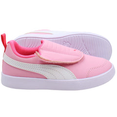 Puma Courtflex v2 Padded V Kids Pink Trainers