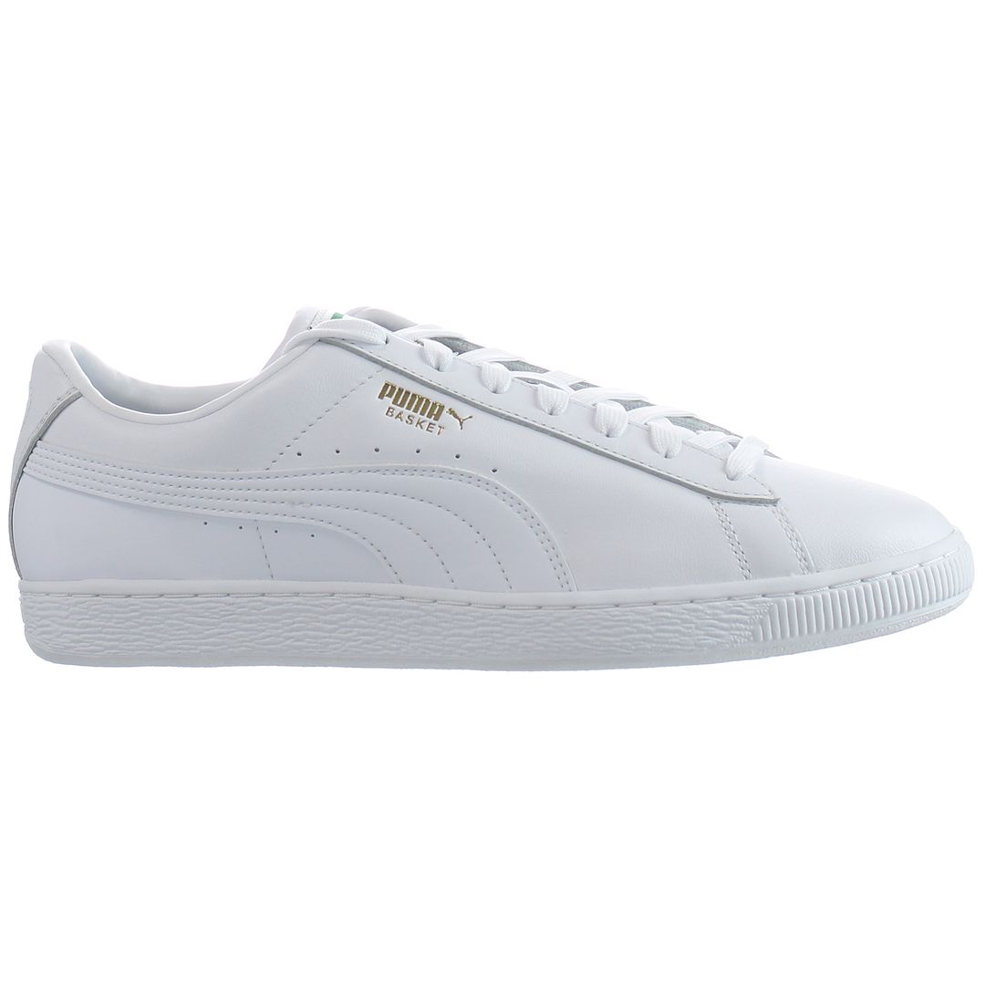 womens puma white basket leather trainers