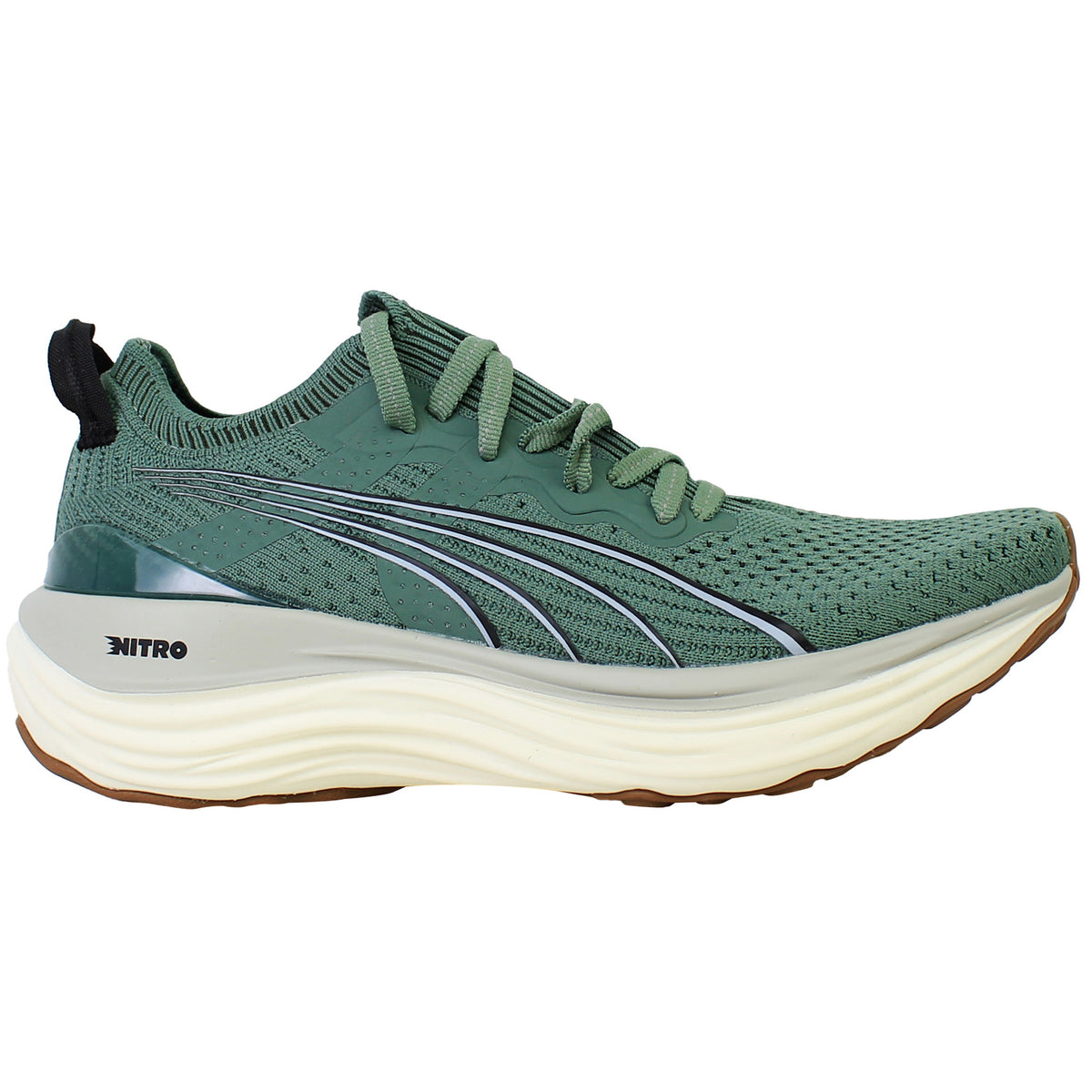 Puma ForeverRun Nitro Knit Womens Dark Green Running Shoes