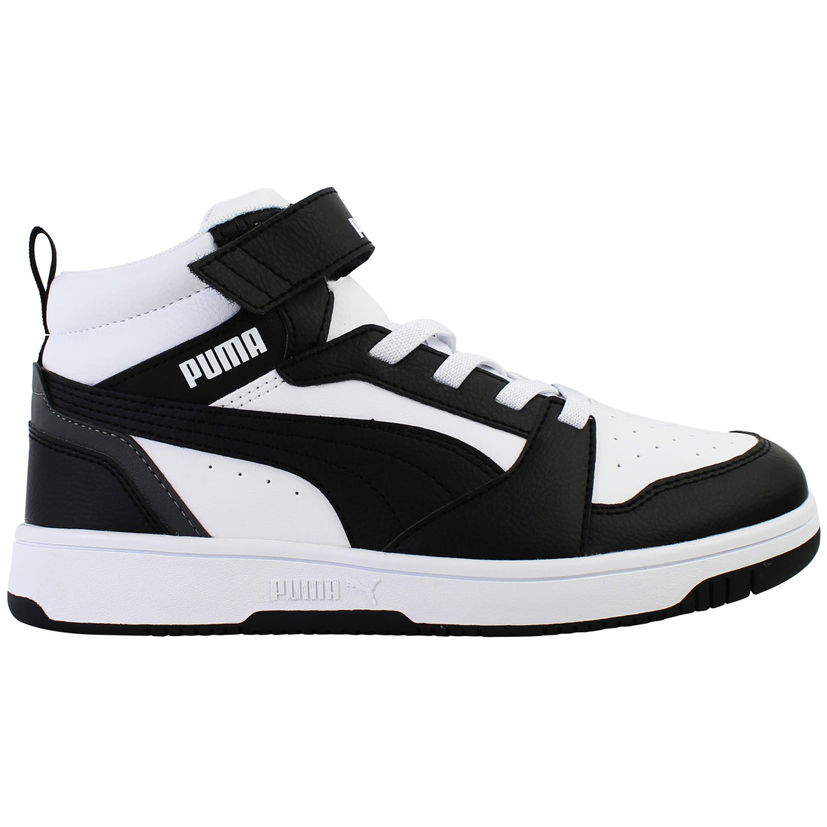 Puma Rebound V6 Mid Kids Black/White Trainers