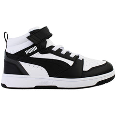 Puma Rebound V6 Mid Kids Black/White Trainers