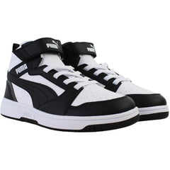 Puma Rebound V6 Mid Kids Black/White Trainers