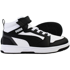 Puma Rebound V6 Mid Kids Black/White Trainers
