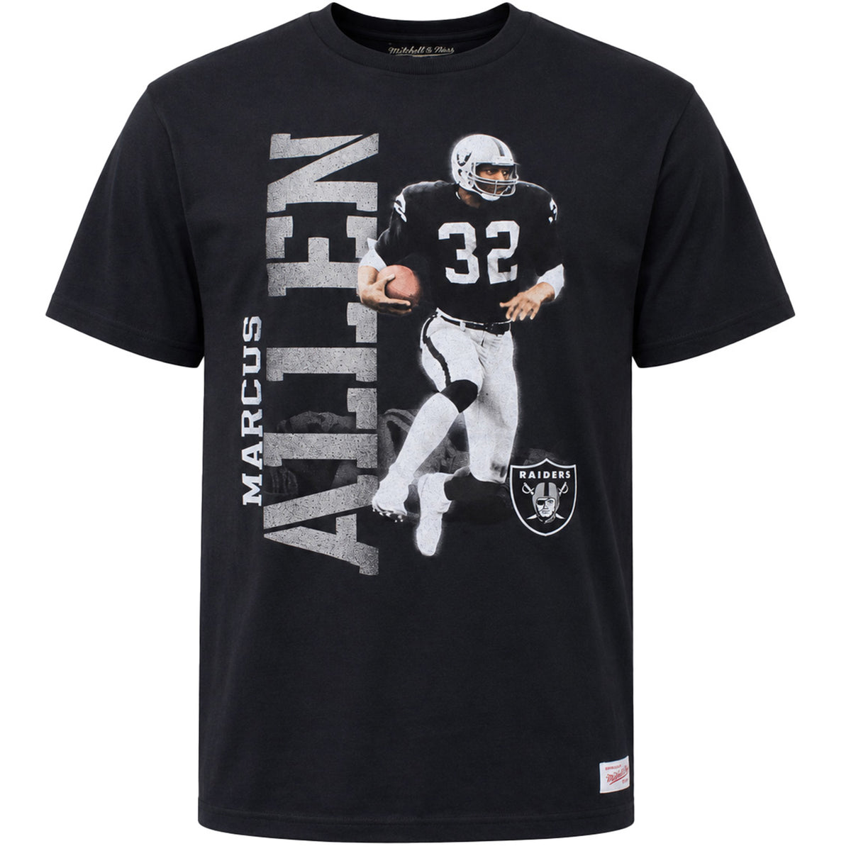 Mitchell & Ness NFL Las Vegas Riders Marcus Allen Mens Black T-Shirt