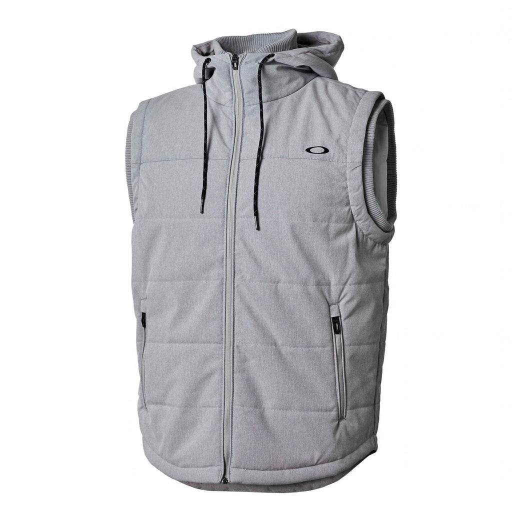 Zip Up Sleeveless Light Grey Hooded Gilet 412538AU