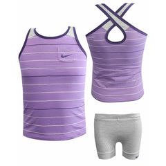 Nike 2-Pieces Kids Grey/Purple Set