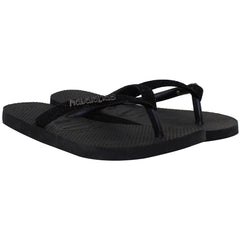Havaianas Slim Glitter Womens Black Flip-Flops
