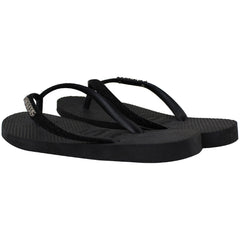 Havaianas Slim Glitter Womens Black Flip-Flops