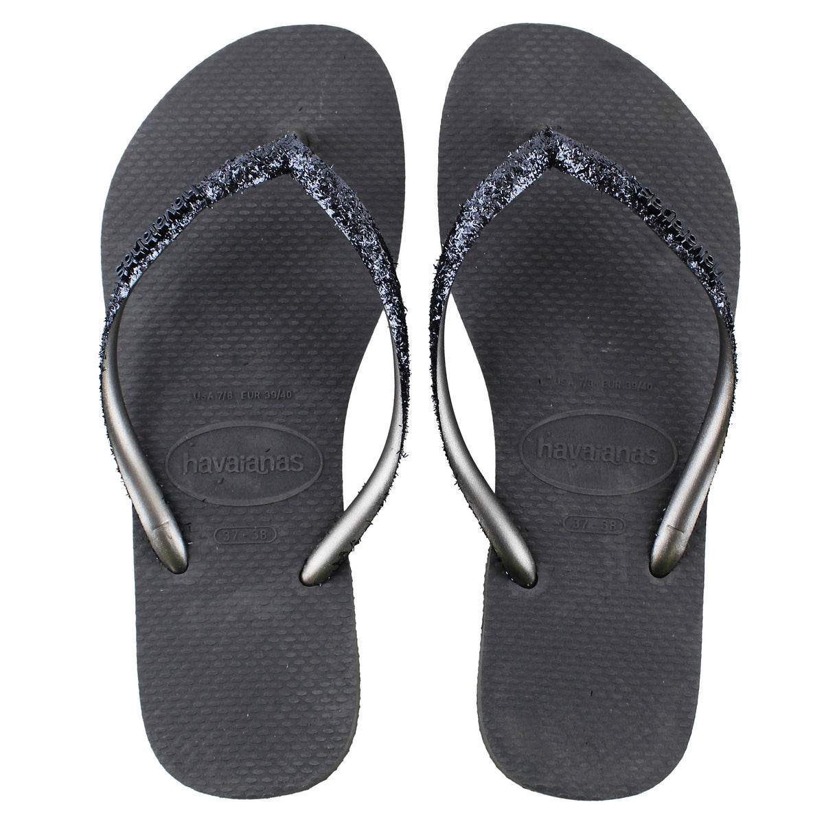 Havaianas Slim Glitter II Unisex Grey Flip-Flops