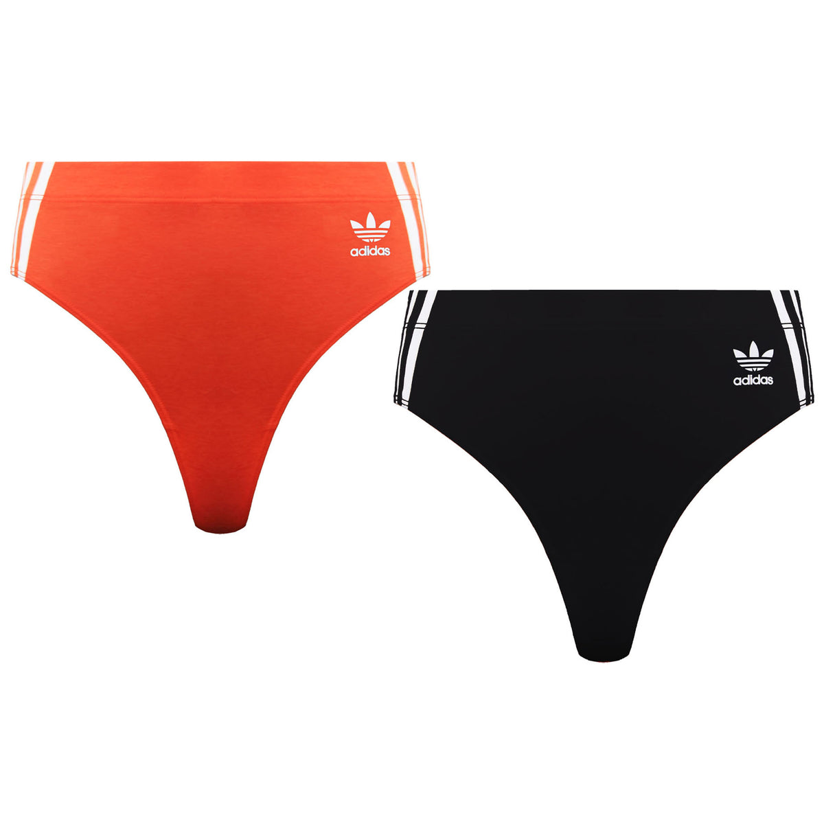 Adidas 2-Pack Womens Orange/Black Wide Side Thong