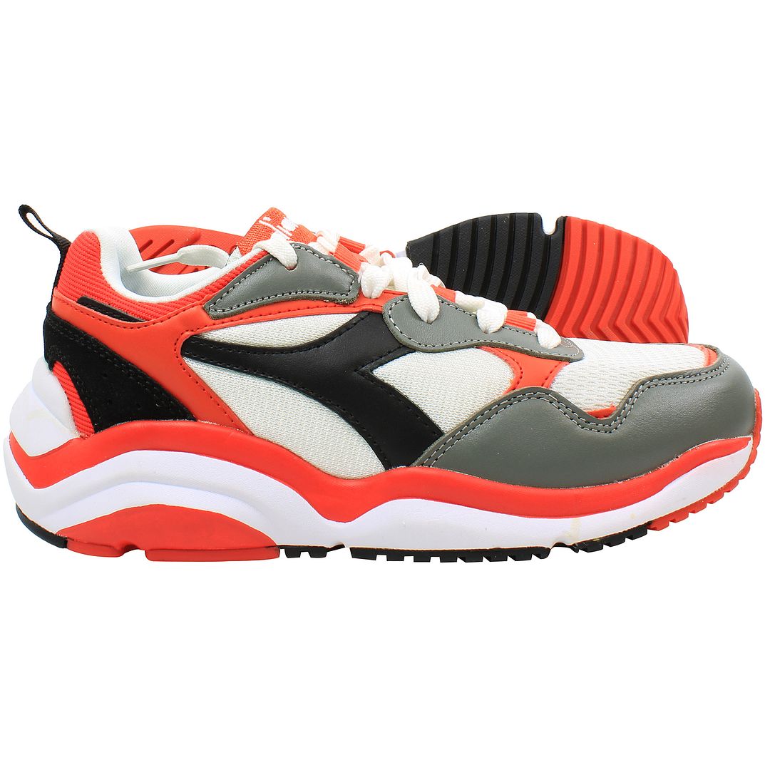 Diadora Whizz Run Mens White/Red Trainers