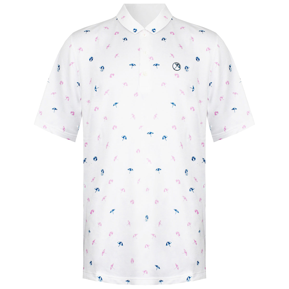 Puma x Arnold Palmer Dancing Umbrellas Mens White Golf Polo Shirt