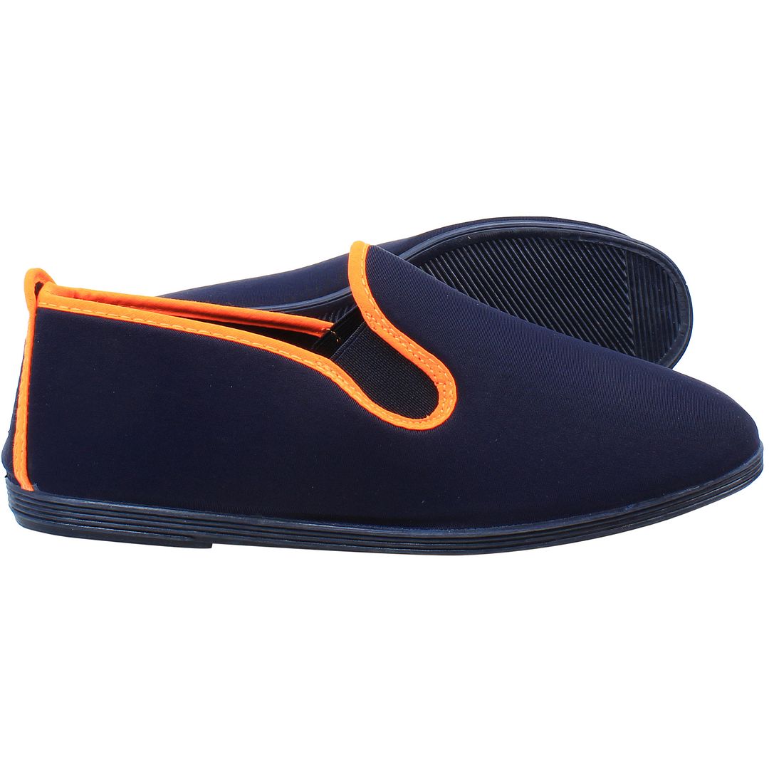 Flossy Style Novelda Navy/Orange Plimsolls