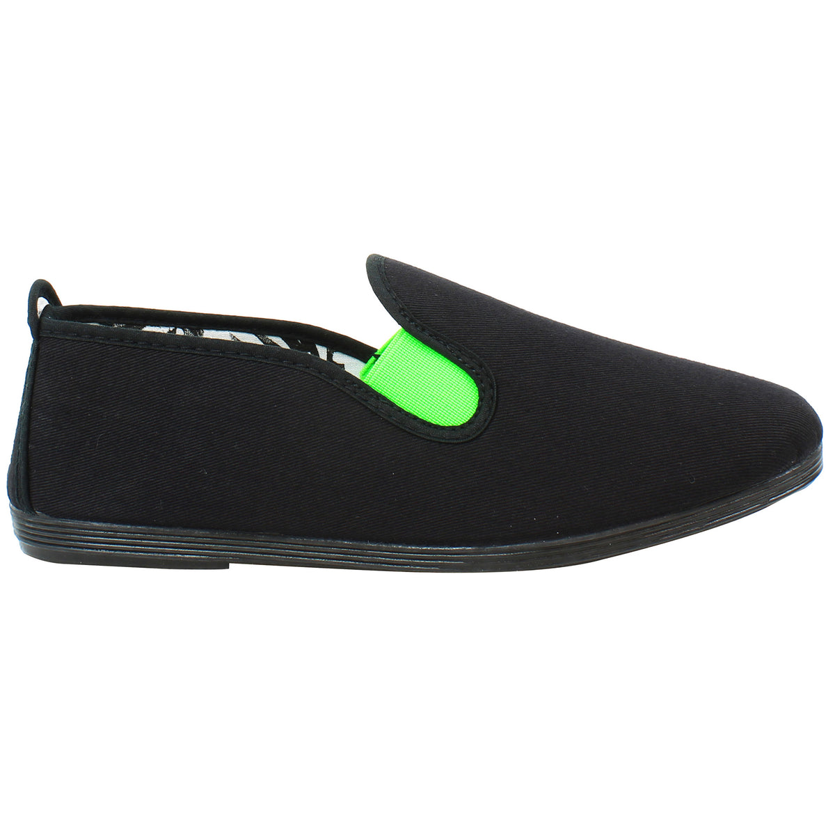 Flossy Menorca Kids Black Plimsolls