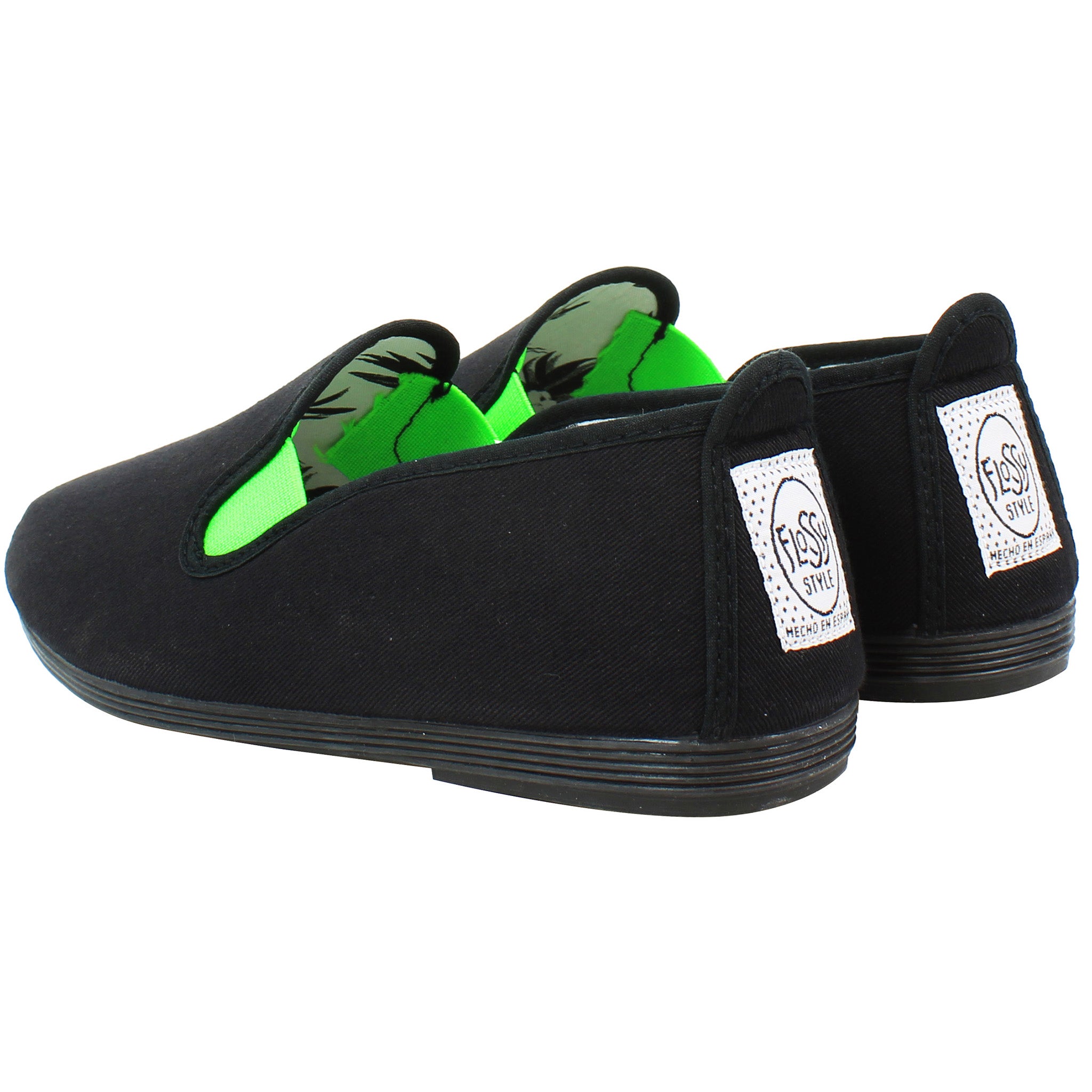 Flossy Menorca Kids Black Plimsolls