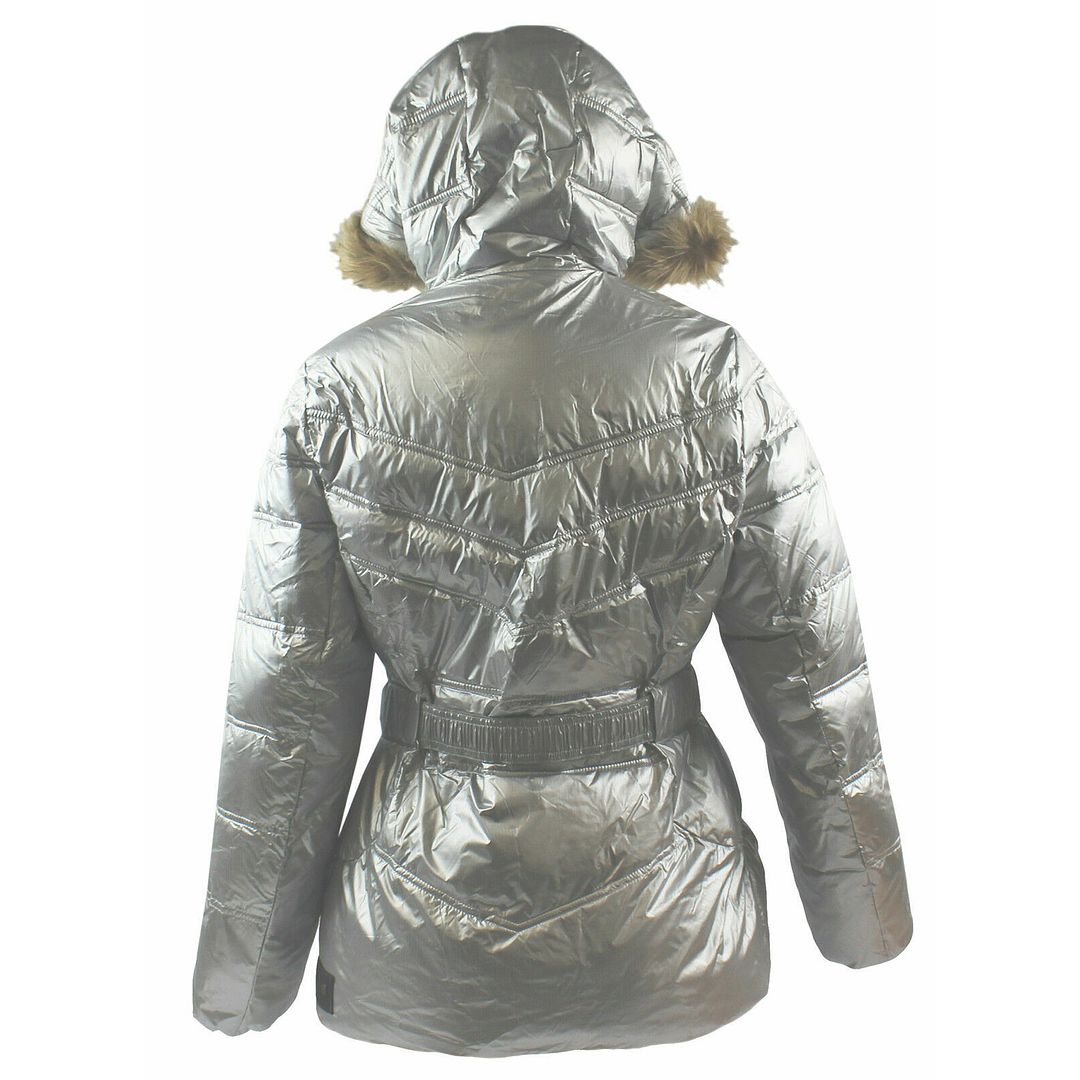 Puma Logo Womens Silver Padded Jacket