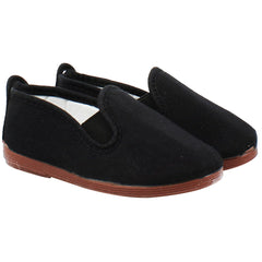 Flossy Negro Kids Black Plimsolls