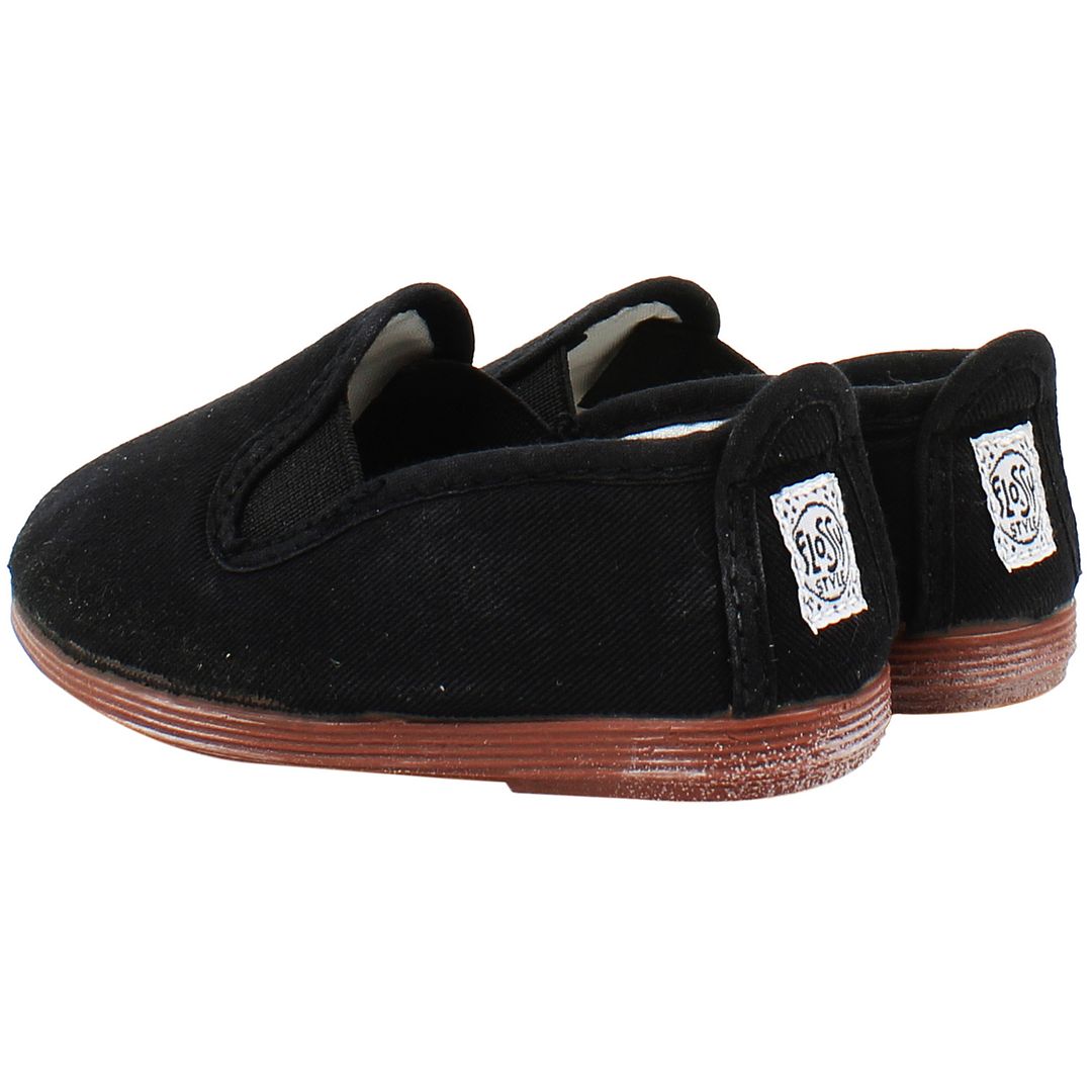 Flossy Negro Kids Black Plimsolls