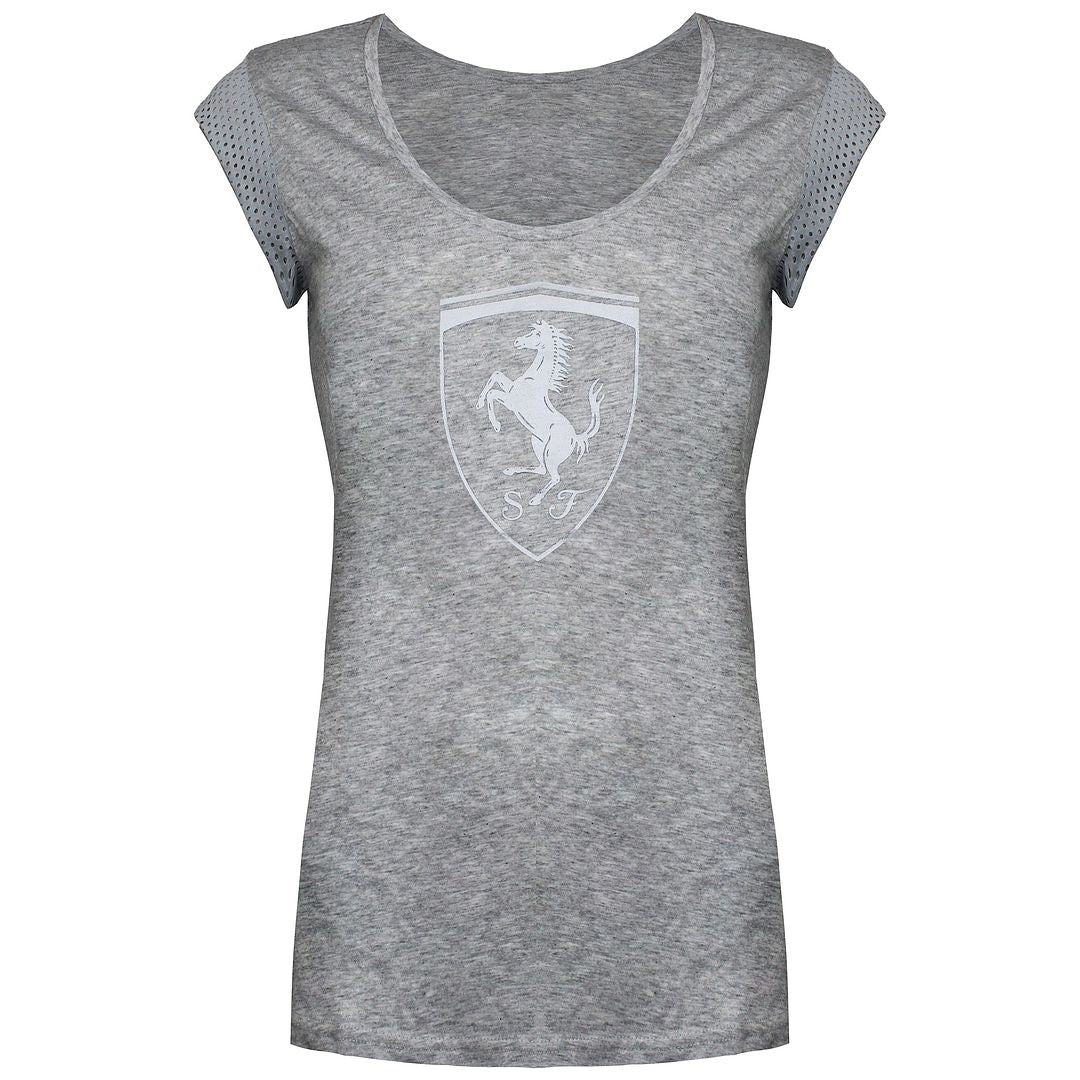 Puma Ferrari Big Shield Womens Grey T-Shirt