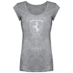 Puma Ferrari Big Shield Womens Grey T-Shirt