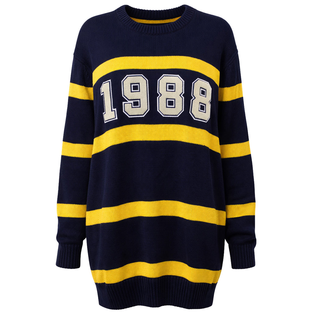 x Rihanna Fenty Oversized Navy Yellow Sweater