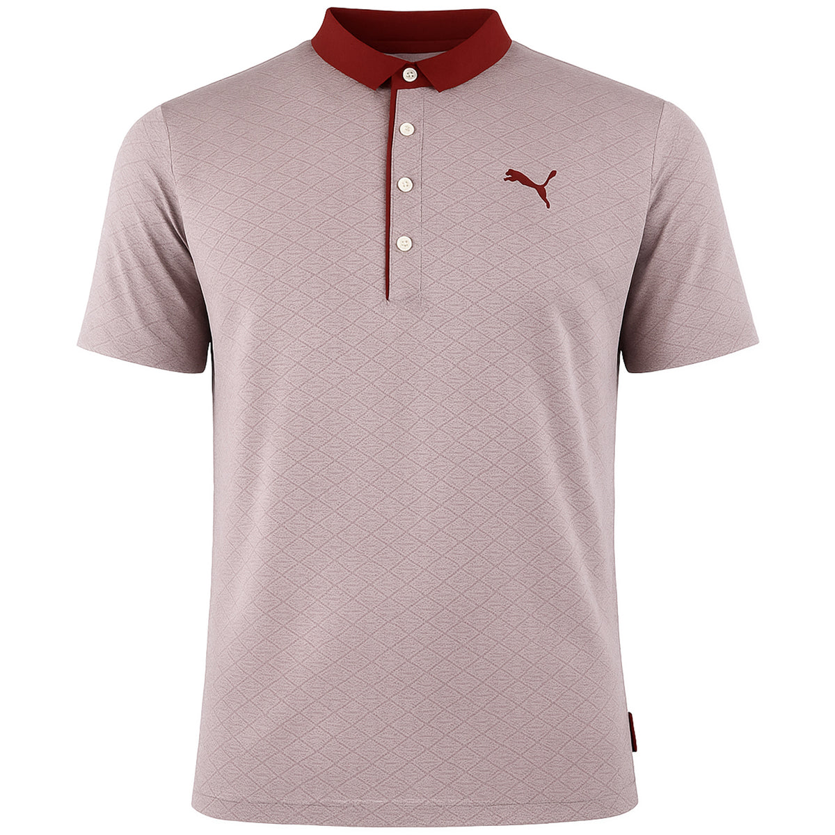 Puma Diamond Jaquard Mens Burgundy Golf Polo Shirt