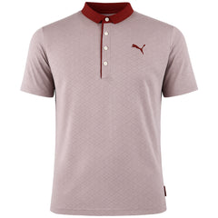Puma Diamond Jaquard Mens Burgundy Golf Polo Shirt