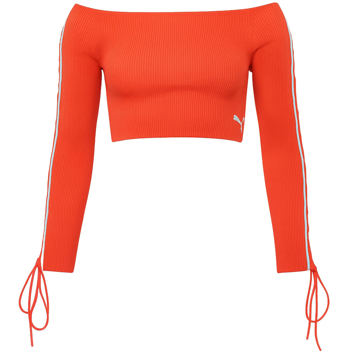 Puma x Rihanna Fenty Laced Sleeve Womens Red Cropped Sweater