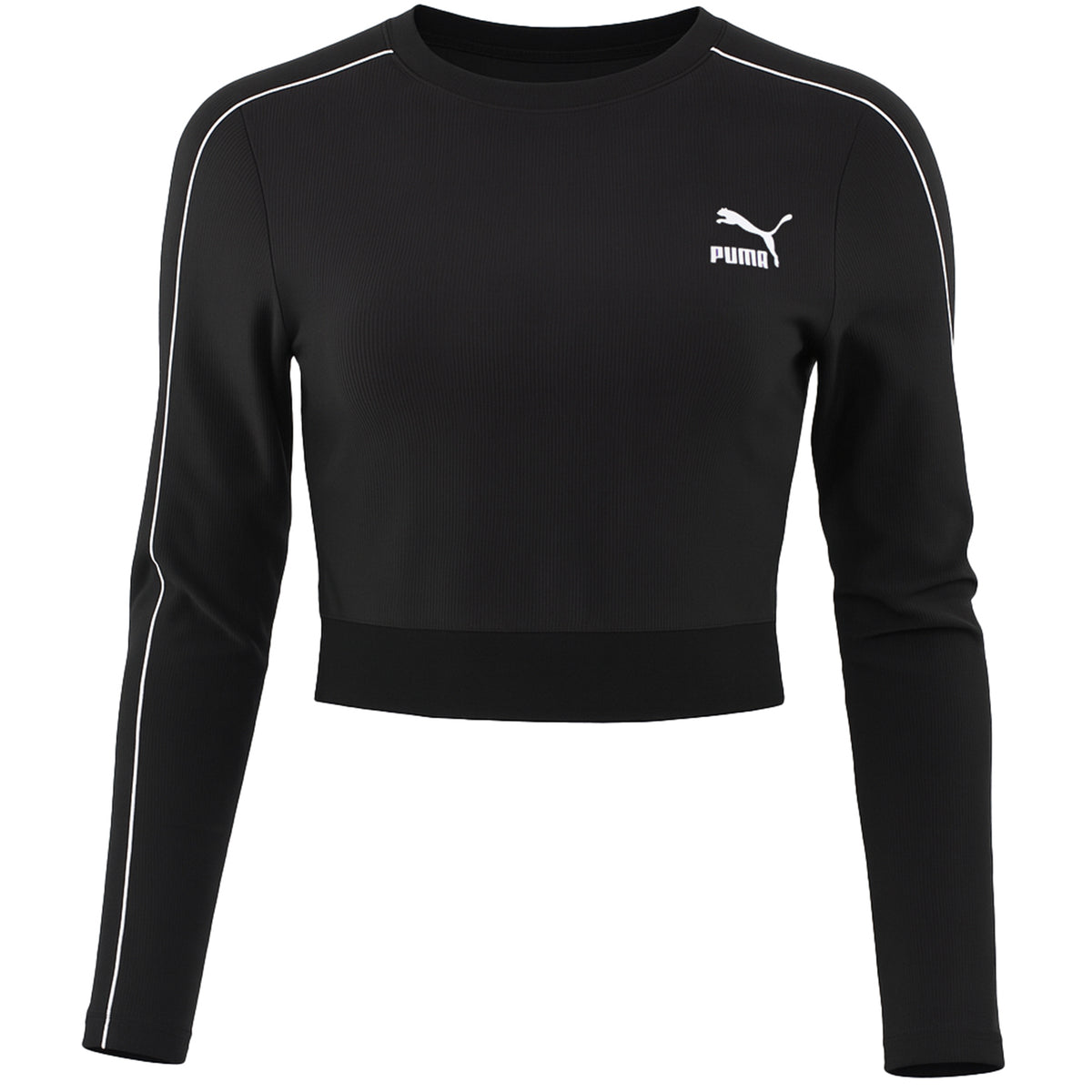 Puma Logo Womens Black Crop Top