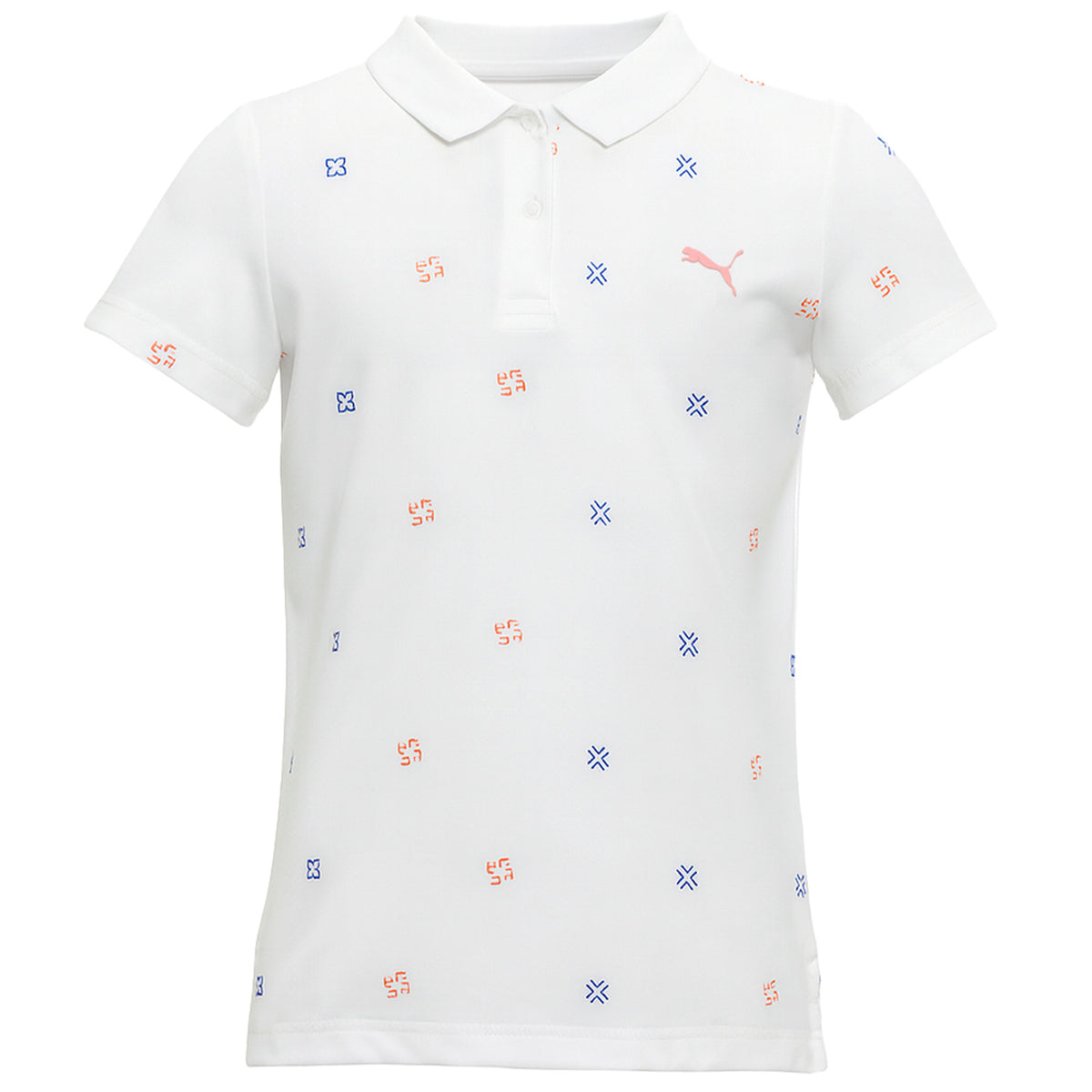 Puma Ditsy Kids White Polo Shirt