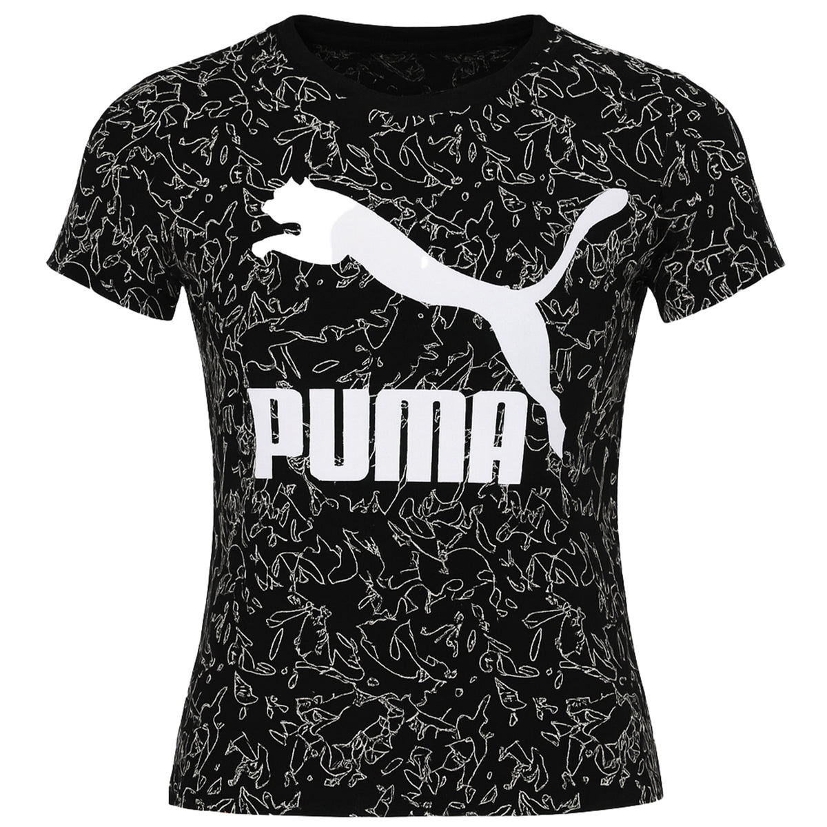 Puma AOP Womens Black/White T-Shirt