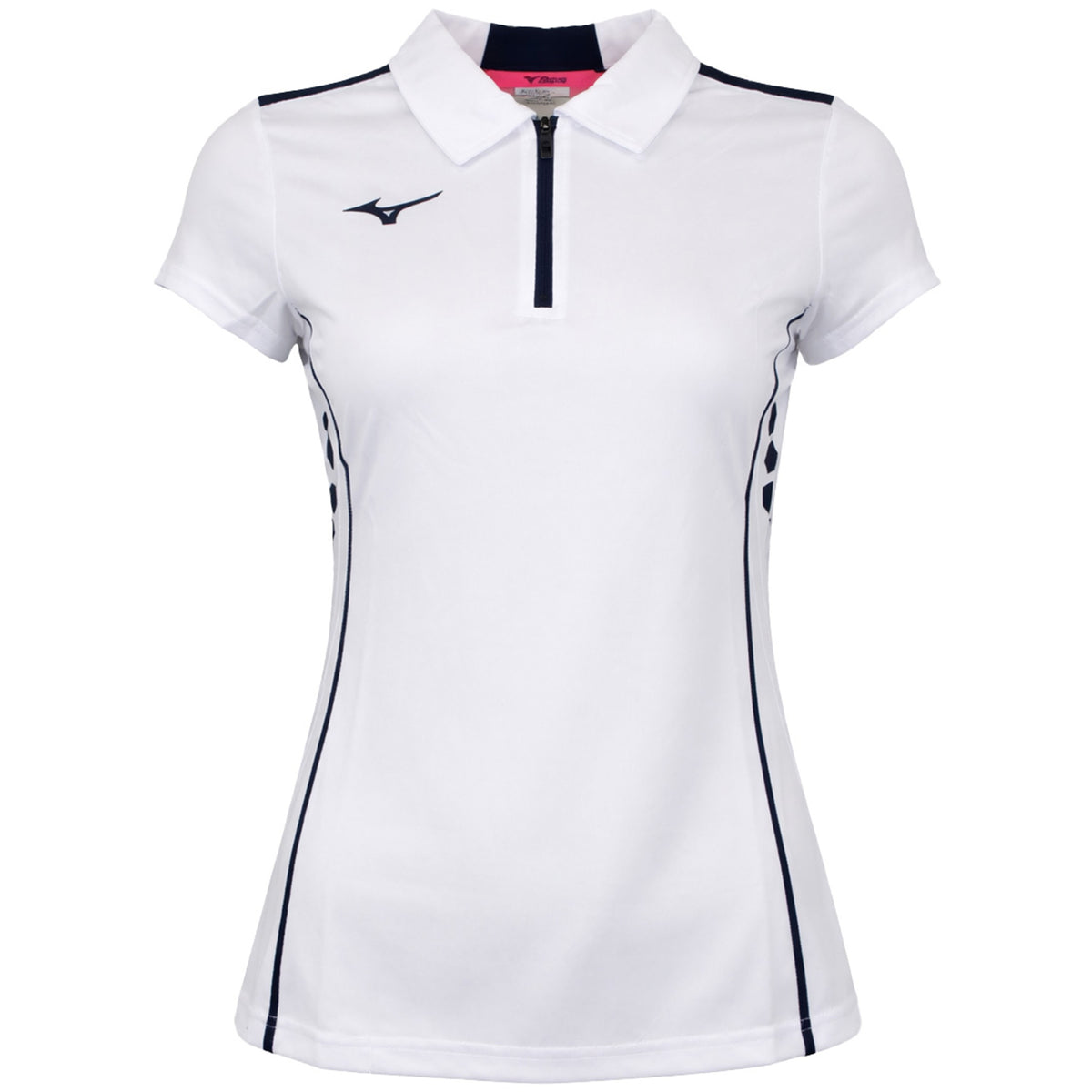 Mizuno Wom Hex Rect Womens White Polo Shirt