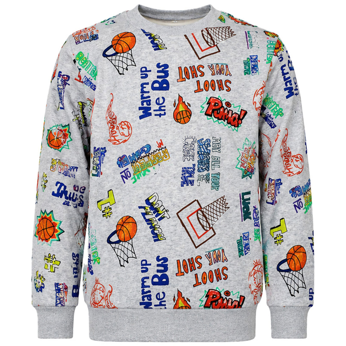 Puma HOOPS AOP Kids Grey Sweater