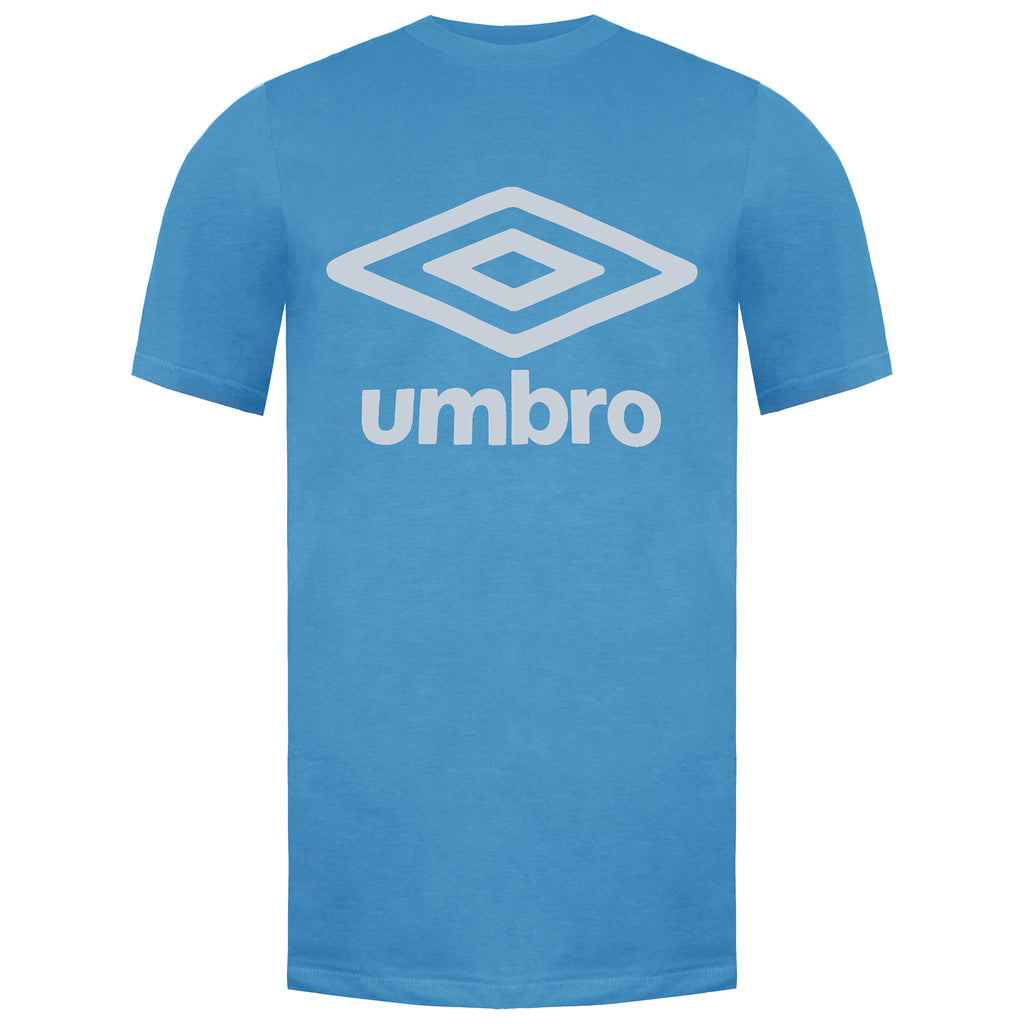 Umbro Large Logo Mens Sky Blue T-Shirt