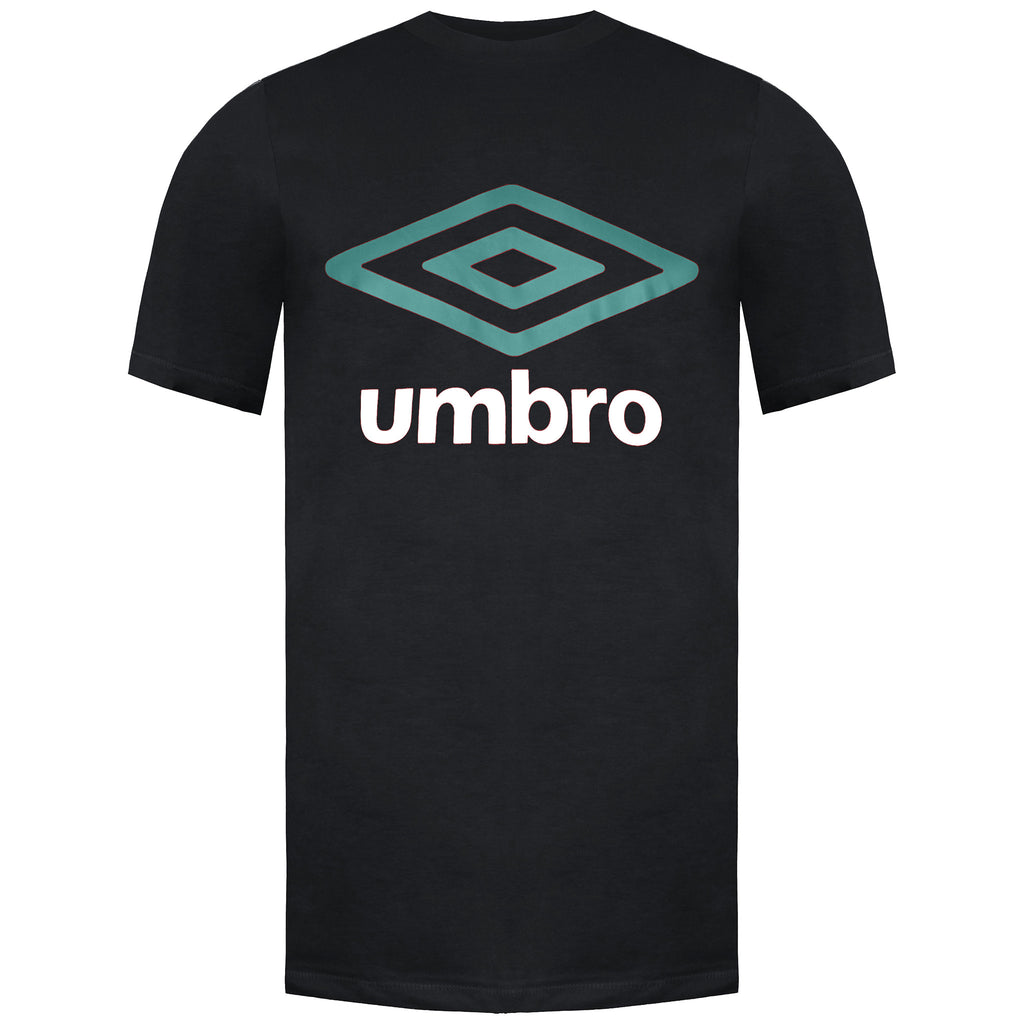 Umbro Large Logo Mens Black/Green T-Shirt