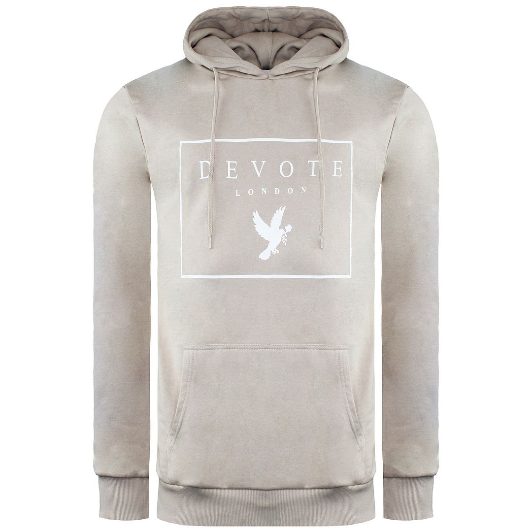 Devote London Mens Beige Hoodie