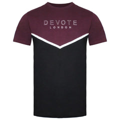 Devote London Conrad Mens Black/Burgundy T-Shirt