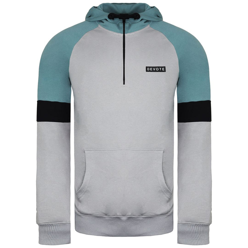 Devote London Drew Mens Grey/Teale Hoodie