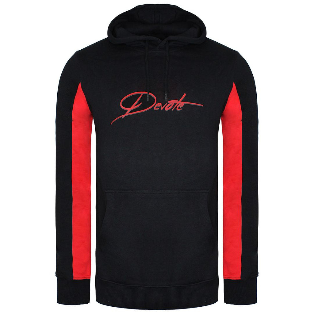 Devote London Irivin Mens Black/Red Hoodie