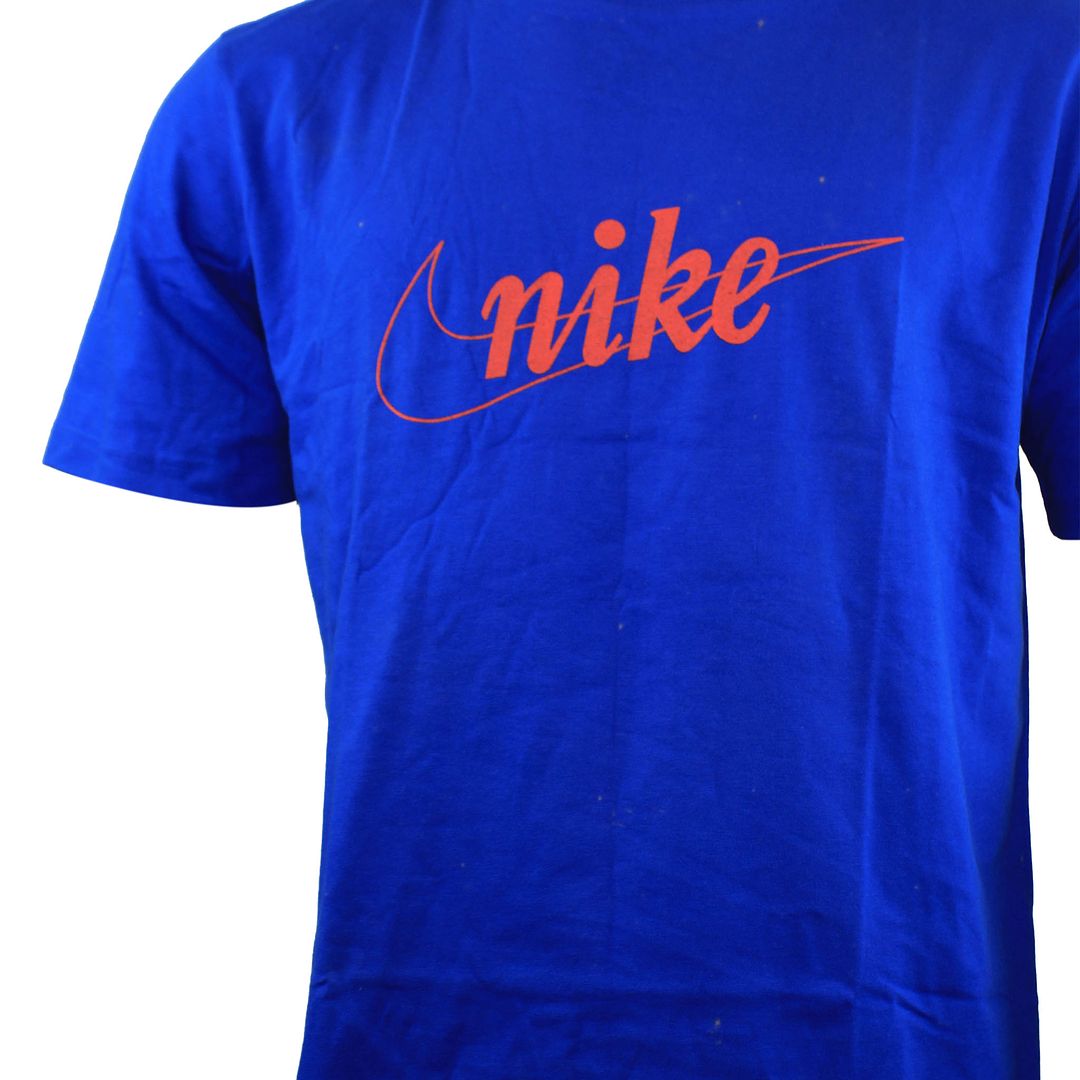 Nike Logo Mens Blue T-Shirt - Marks