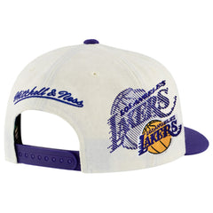 Mitchell & Ness NBA Los Angeles Lakers 1996 Crown Draft Off White Cap