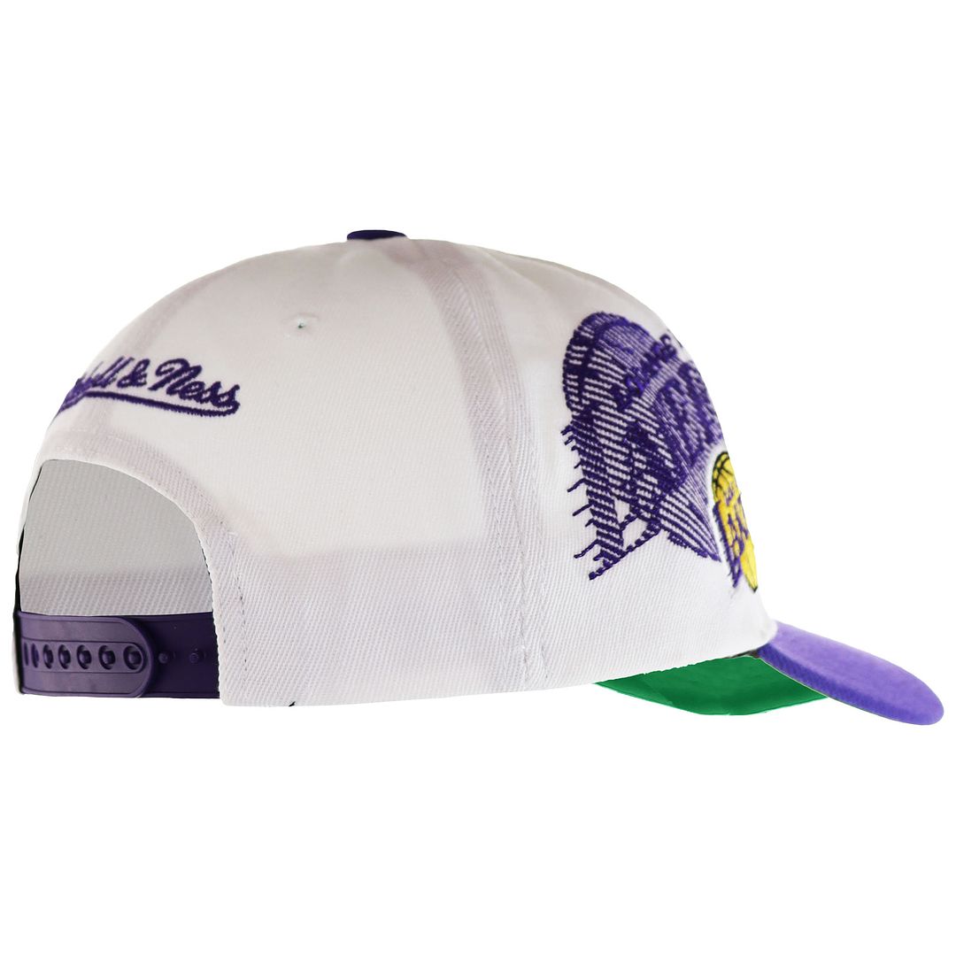 Mitchell & Ness Draft Day 96 Los Angeles Lakers Mens White Cap