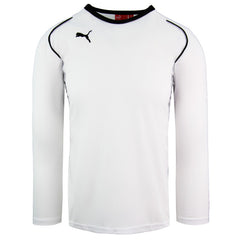 Puma V5.08 Long Sleeve Shirt V-Neck White Black Junior Football Tee 700472 04