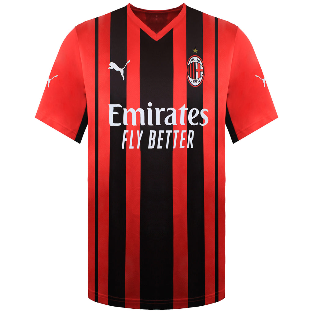 Puma AC Milan Home Replica 2021/22 Mens Black/Red Football Shirt