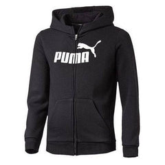 Puma Graphic Logo Long Sleeve Zip Black/White Kids Hooded Track Jacket 838723 01