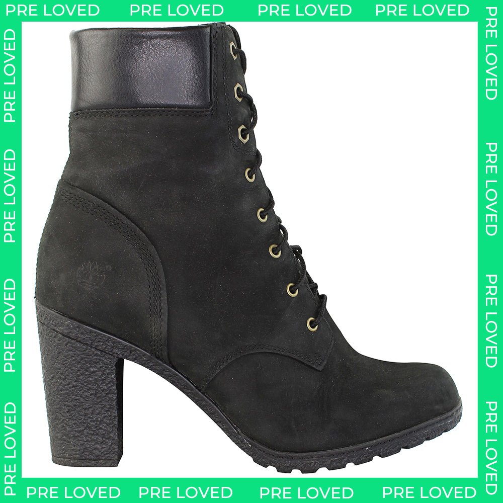 Timberland 6inch Glancy Womens Black Heel Boots NO BOX