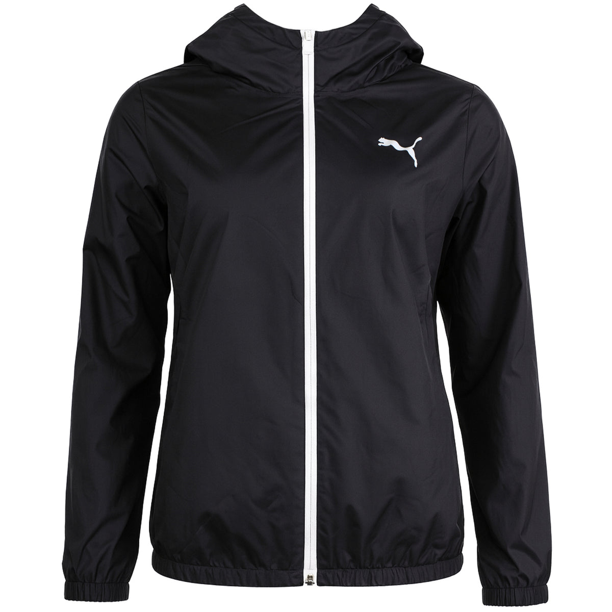 Puma Solid Womens Black Windbreaker Jacket