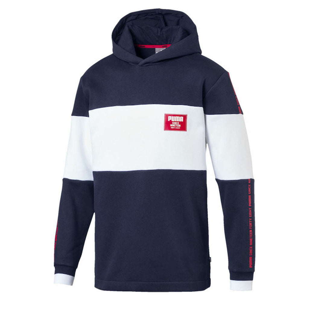 Puma Rebel Block Mens Navy/White Hoodie